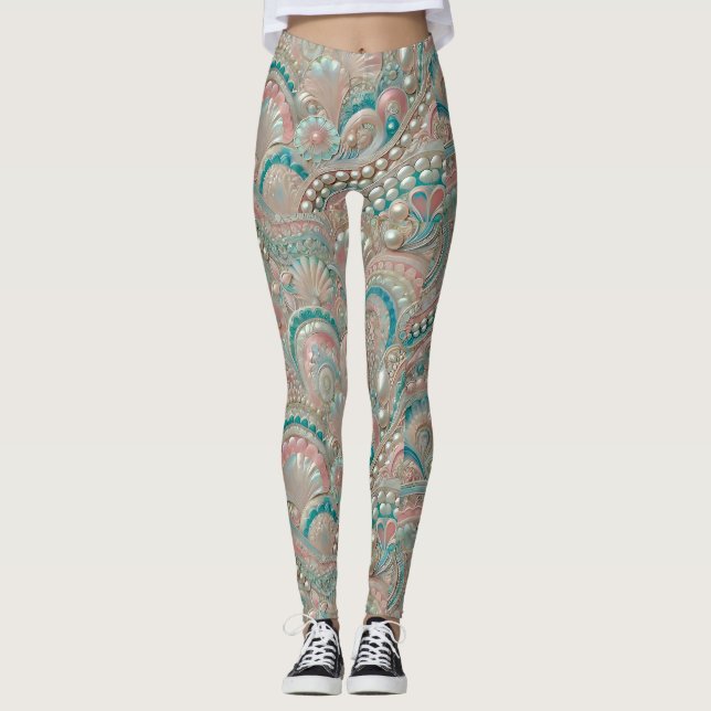 Leggings ~ Snäckor och pärlor ~ (Framsida)