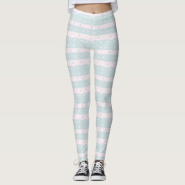 Leggings So Cute Blue Wavey Linjer