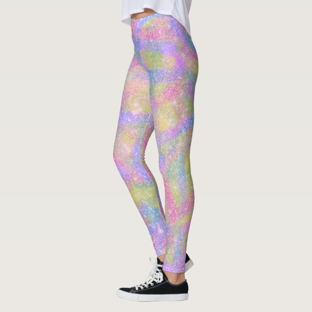 Leggings - Sparkly Pastel Rainbow (Vänster)