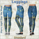 LEGGINGS - ’Starry Night O.T.R’ - van Gogh<br><div class="desc">En bild av "Starry Night Over the Rhone" av Vincent van Gogh finns på dessa färgstarka baljväxter. Finns i fem kvinnostorlekar (XS, S, M, L, XL). Se beskrivningen "Om den här produkten" nedan för allmän storleksändring och produktinformation. Bilden täcker som standard hela det aktuella lagret. ► Det kan justeras i...</div>