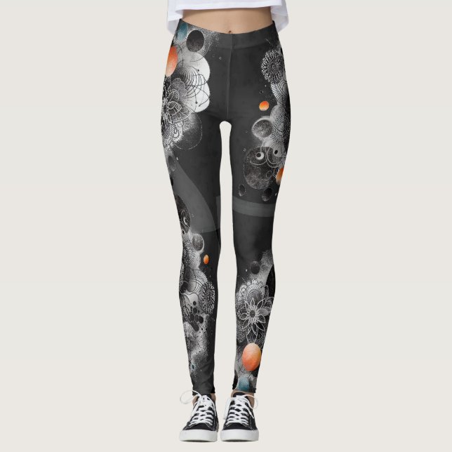 Leggings tout-imprimé "Geometric Grid Funk" (Framsida)