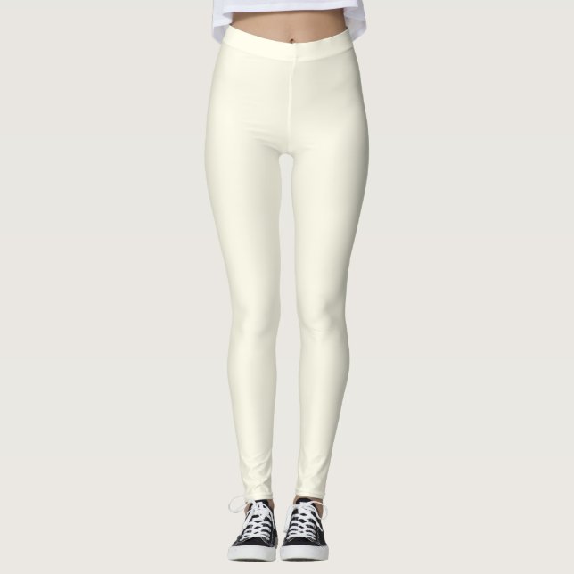 Leggings White Cream Färg Women (Framsida)