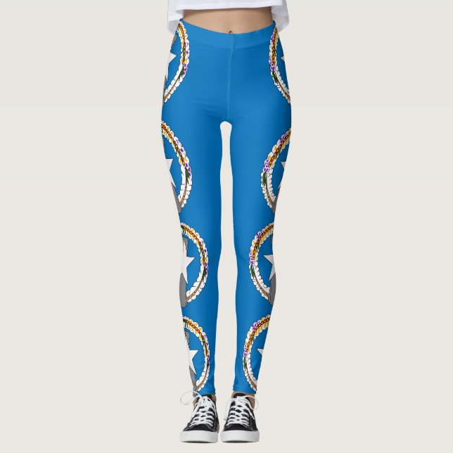 Leggings with flagga Northern Mariana, USA (Framsida)