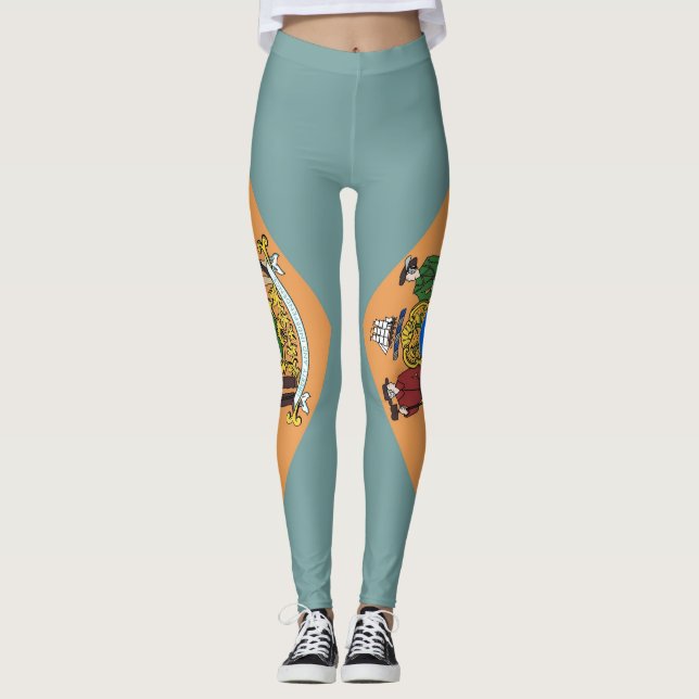 Leggings with flagga of Delaware State, USA (Framsida)