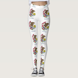Leggings with flagga of Illinois State, USA