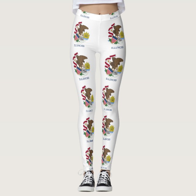 Leggings with flagga of Illinois State, USA (Framsida)