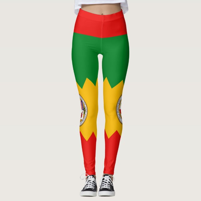 Leggings with flagga of Los Angeles City, USA (Framsida)