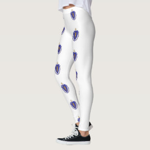 Leggings with flagga of Massachusetts State, USA