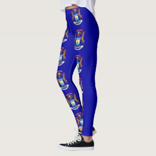 Leggings with flagga of Michigan State, USA