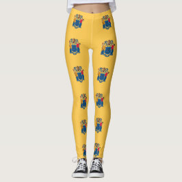 Leggings with flagga of New jersey State, USA