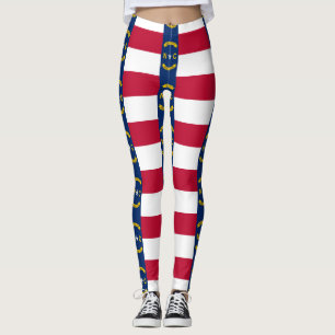 Leggings with flagga of North Carolina State, USA