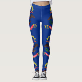 Leggings with flagga of North Dakota State, USA