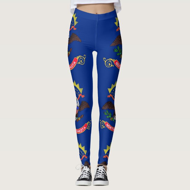 Leggings with flagga of North Dakota State, USA (Framsida)