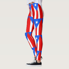 Leggings with flagga of Puerto Rico, USA