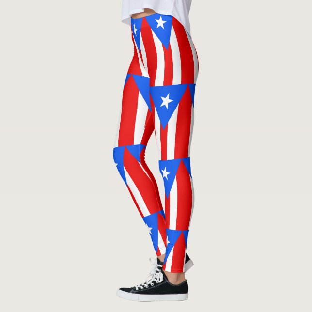 Leggings with flagga of Puerto Rico, USA (Vänster)