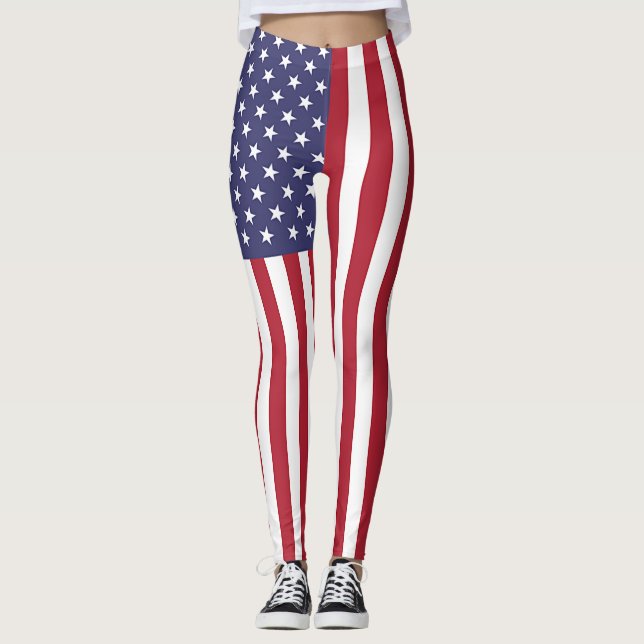 Leggings with flagga of United States of America (Framsida)