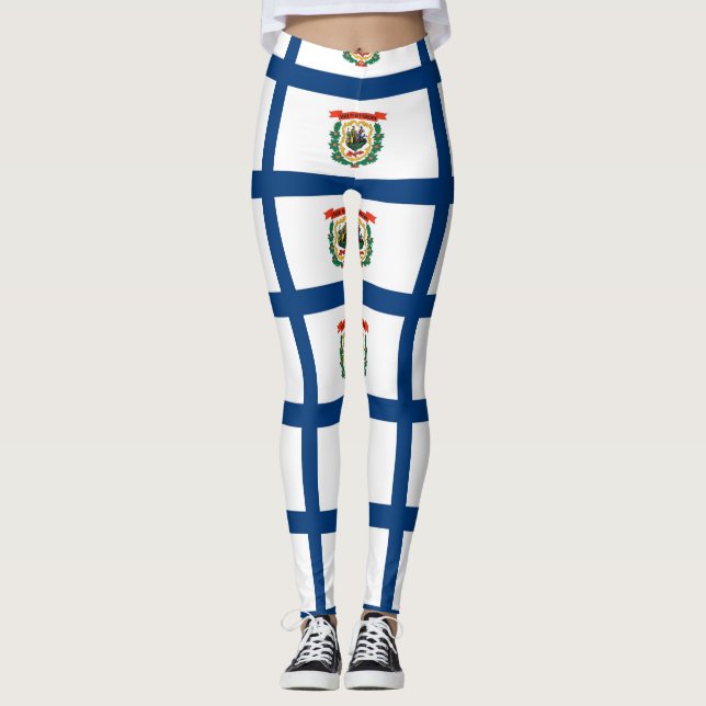 Leggings with flagga of Väster Virginia State, USA (Framsida)