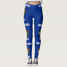 Leggings with flagga of Wisconsin State, USA