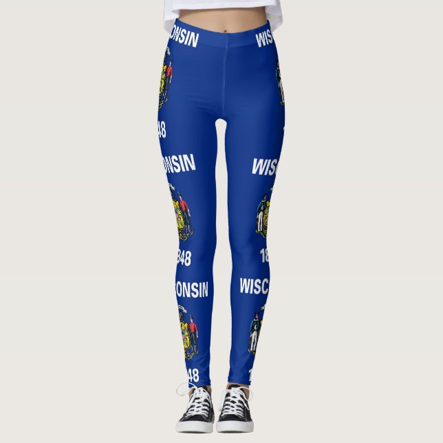 Leggings with flagga of Wisconsin State, USA (Framsida)