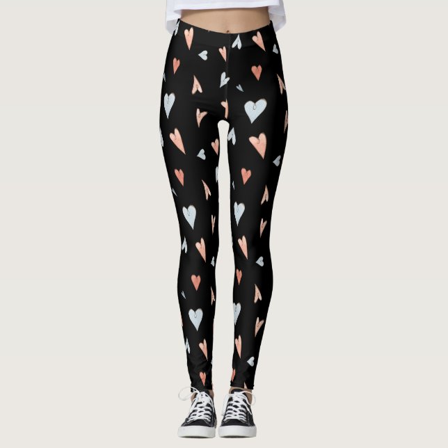 Leggings Women - Hearts Pattern (Framsida)