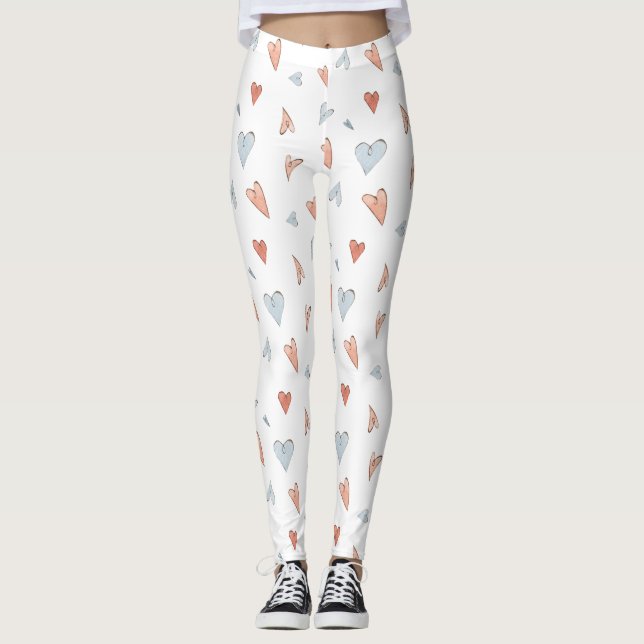 Leggings Women - Hearts Pattern (Framsida)