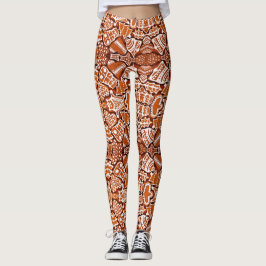 Leggings Yoga Byxor Gingerbröd Cookie
