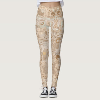 Leggins Beige Funky Artistic Alternative Mönster Leggings