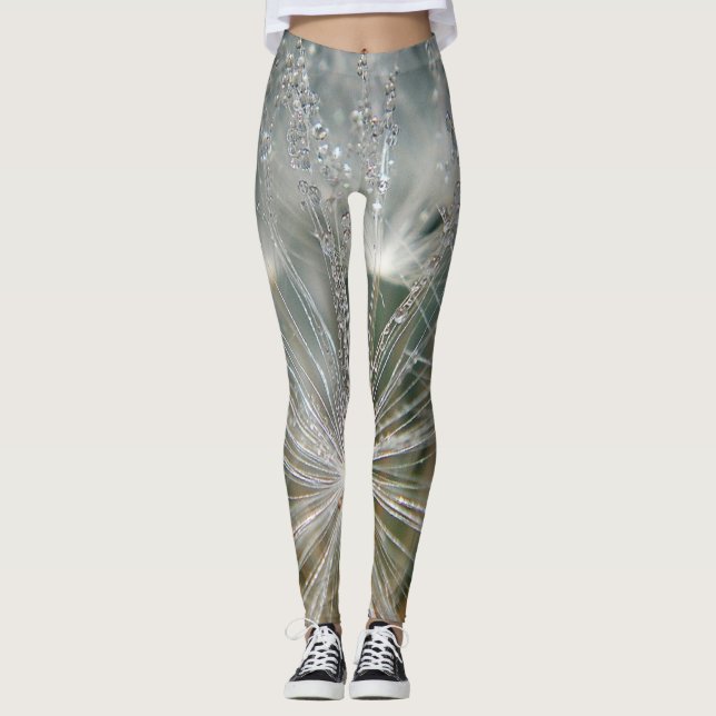 Leggins dandelion med vattendroppar leggings (Framsida)