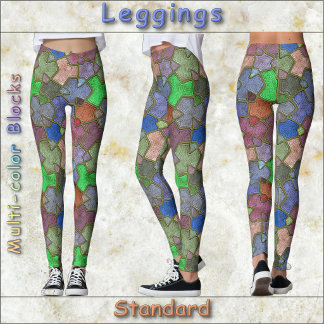 LEGGLINGS - Flerfärgade block - Standard Leggings