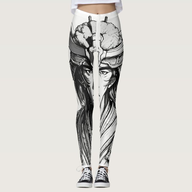 "Leggy Extravaganza: A Whimsical Tecknad Marvel on Leggings (Framsida)