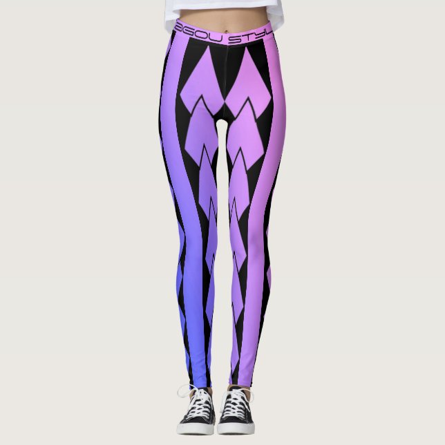 Leging stil stambal violet dégradé leggings (Framsida)