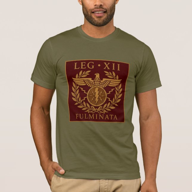 Legio XII Fulminata Romersk Blixtemblem T Shirt (Framsida)
