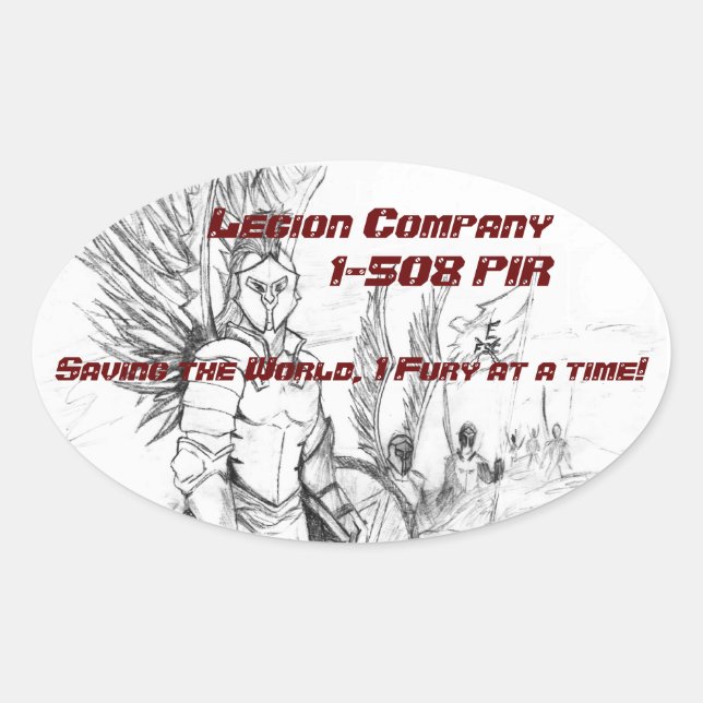 Legion Company Stickers Ovalt Klistermärke (Framsida)