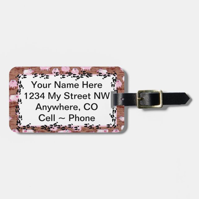 legitimationen märker ~-rosor Piggys Bagagebricka (Horisontell Framsida)