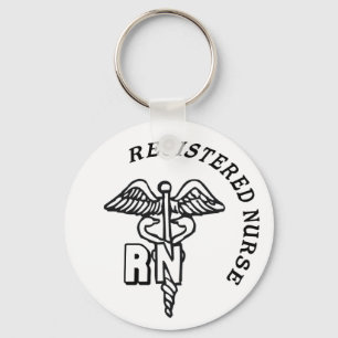 LEGITIMERAD SJUKSKÖTERSKA FÖR CADUCEUSRN-LOGOTYP NYCKELRING