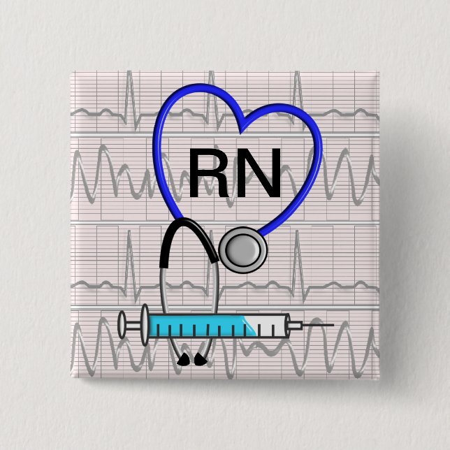 Legitimerad sjuksköterska knäppas stetoskopet knapp (Framsida)