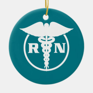 Legitimerad sjuksköterskaEmblem Julgransprydnad Keramik