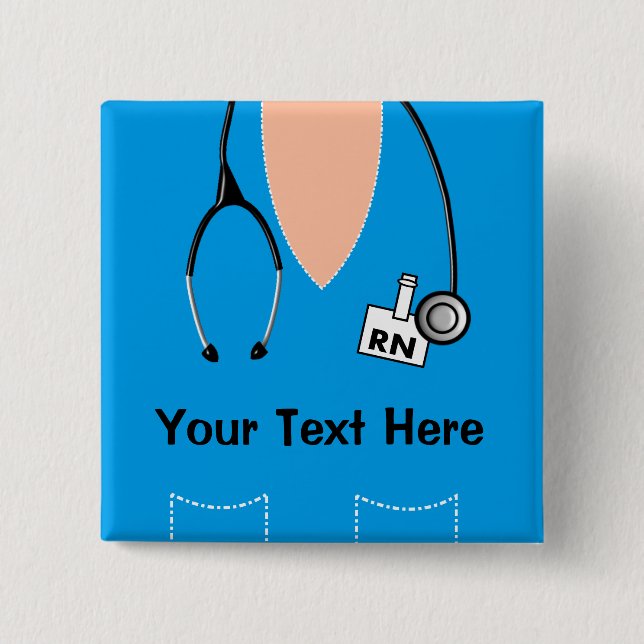 Legitimerad sjuksköterskanamnemblem knäppas Bl; ue Knapp (Framsida)