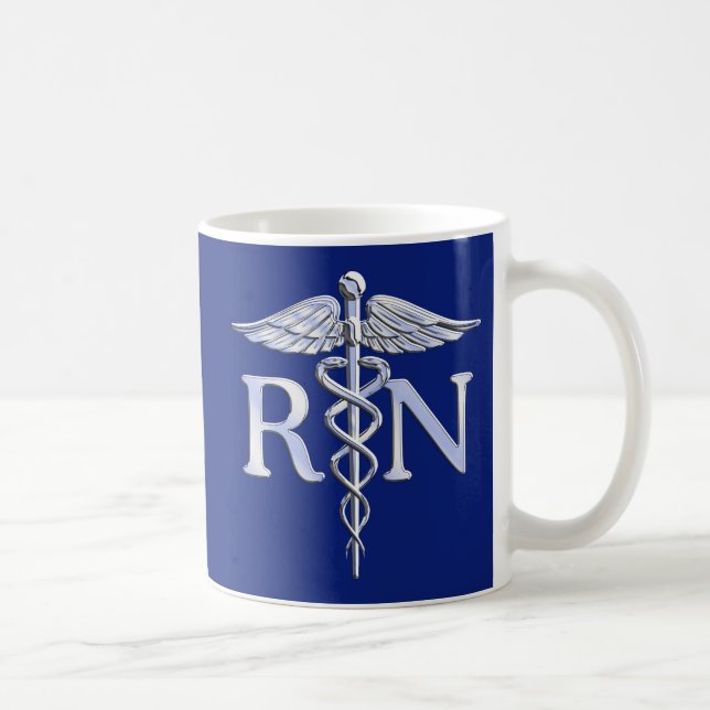 Legitimerad sjuksköterskaRN-Caduceus på blåttdekor Kaffemugg (Höger)