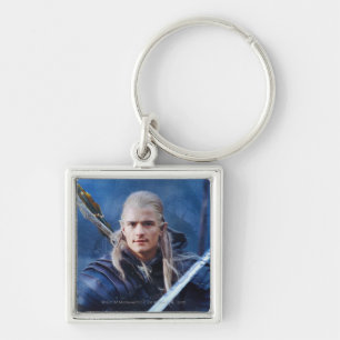 LEGOLAS GREENLEAF™ i Blue Fyrkantig Silverfärgad Nyckelring