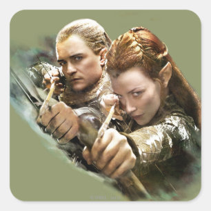 LEGOLAS GREENLEAF™- och TAURIEL™-grafik Fyrkantigt Klistermärke