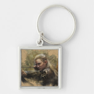 LEGOLAS GREENLEAF™-skiss Fyrkantig Silverfärgad Nyckelring