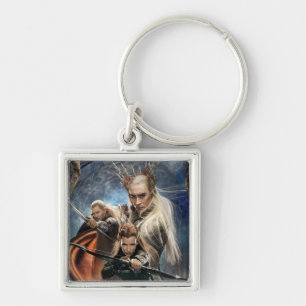 LEGOLAS GREENLEAF™, TAURIEL™ och Thranduil Fyrkantig Silverfärgad Nyckelring