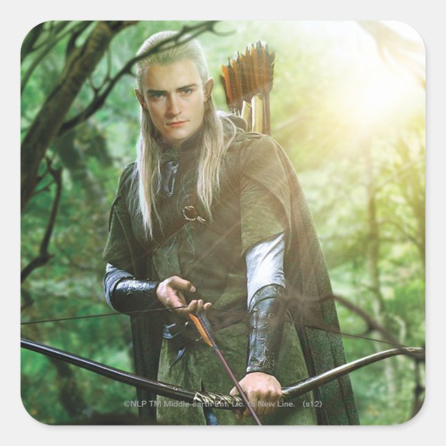 LEGOLAS GREENLEAF™ with bow Fyrkantigt Klistermärke (Framsida)