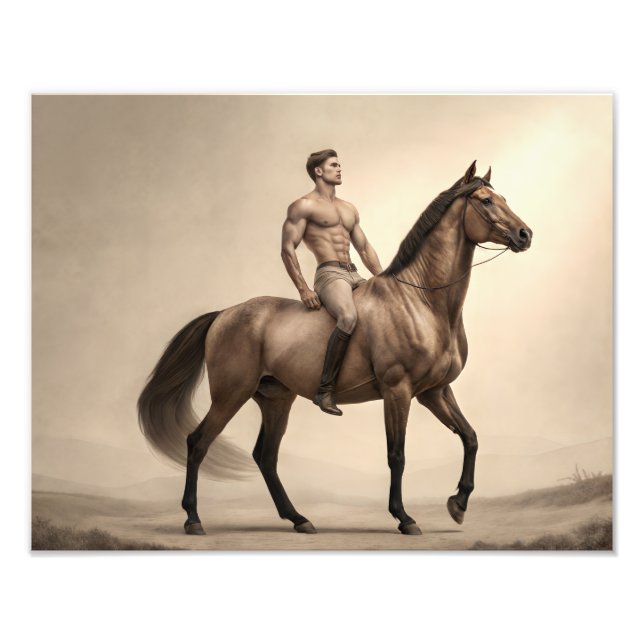 Legosryttare - Hunk som rider Fototryck (Framsidan)