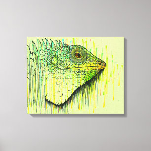 Leguan Canvastryck