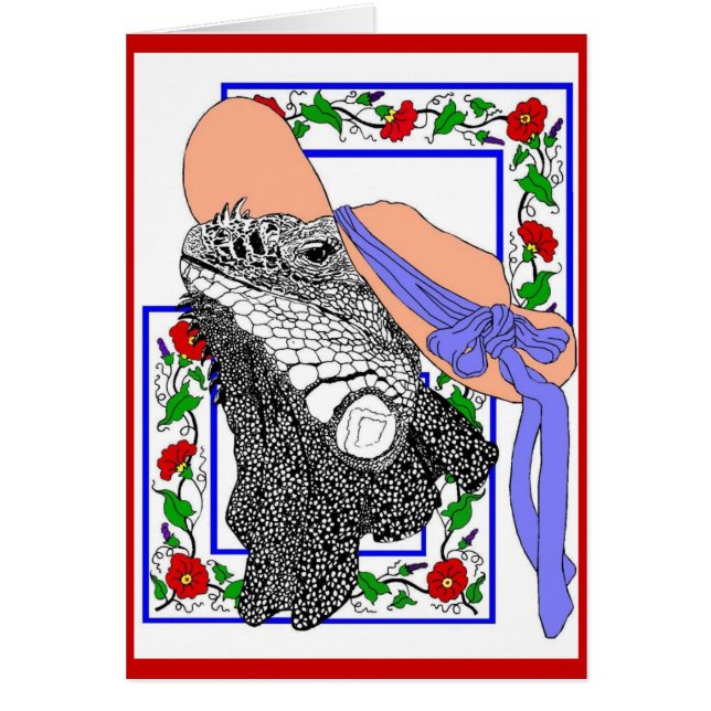 Leguan Donna Hälsningskort (Framsidan)