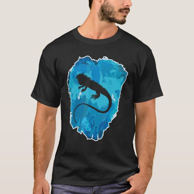 Leguan i ett isblock för evigt t shirt (Framsida)