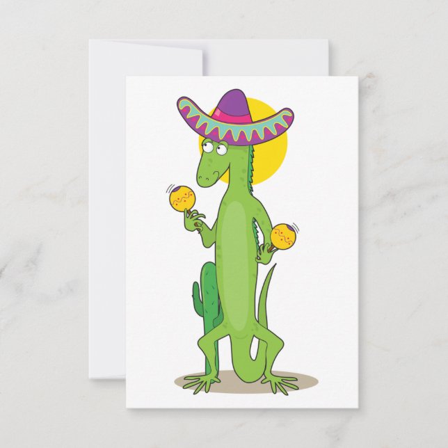 Leguan i inbjudningar för en Sombrero (Framsida)
