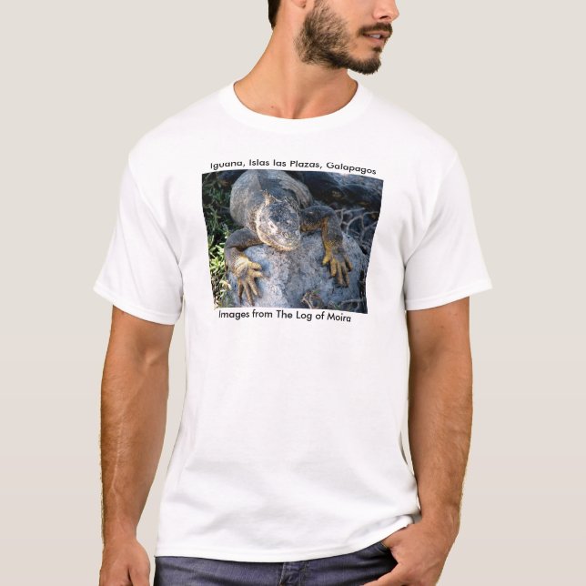 Leguan Islas lasPlazas, Galapagos T-shirt (Framsida)